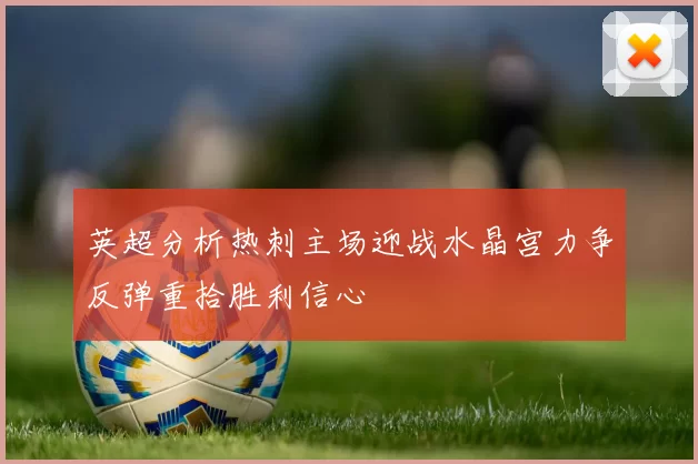 英超分析热刺主场迎战水晶宫力争反弹重拾胜利信心